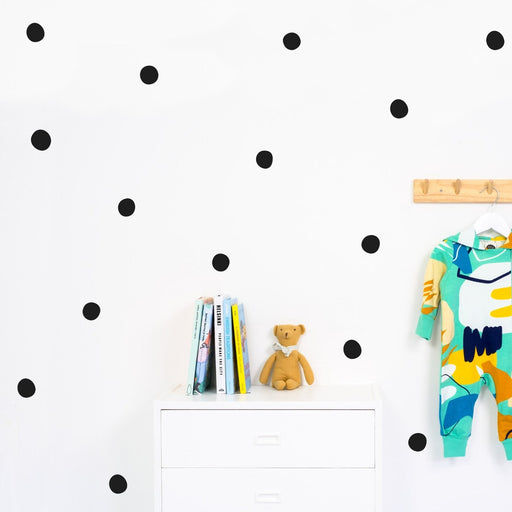 Black Round irregular Polka Dot Wall Stickers, 4-6 cm - Wallpaper Stickers by Made of Sundays