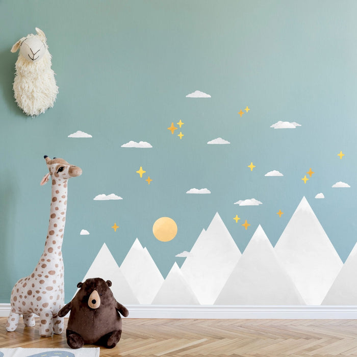 Small Grey Mountain Wall Decals