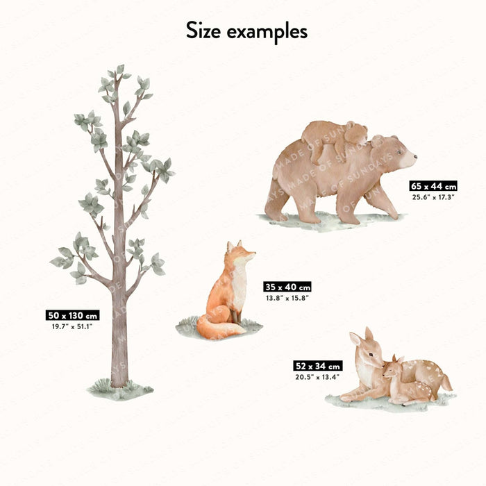 Nordic Forest Animals and Trees Wall Decals