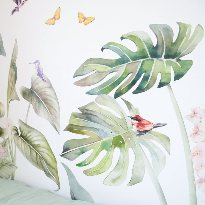 Tropical Jungle Wall Decals with Birds