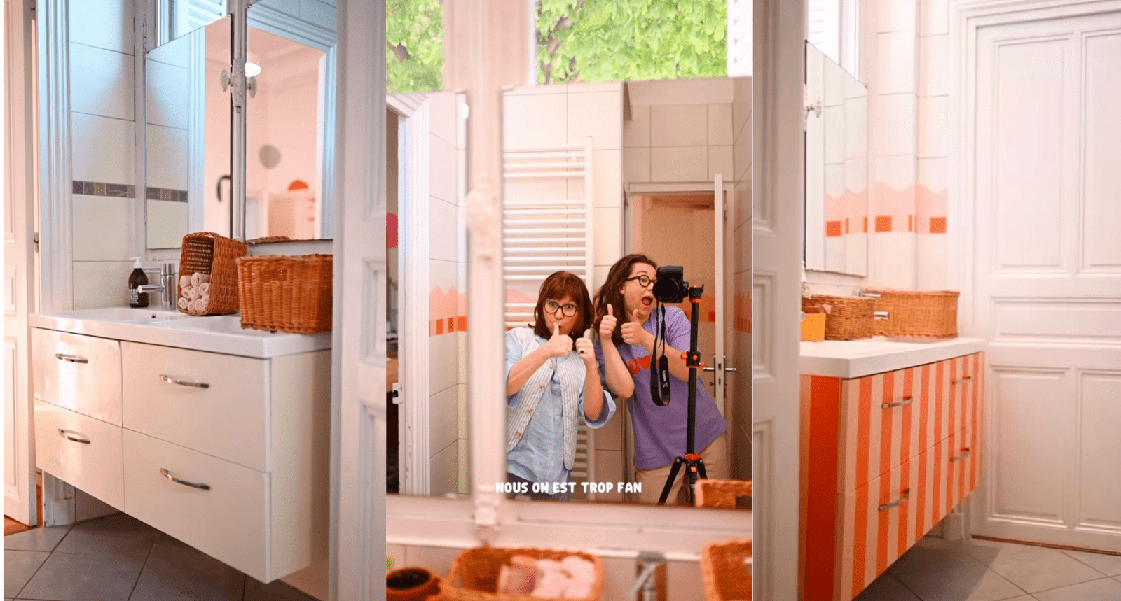 Before & After: Bathroom Cabinet Makeover with Wallpaper by @margueriteetjorge - Made of Sundays