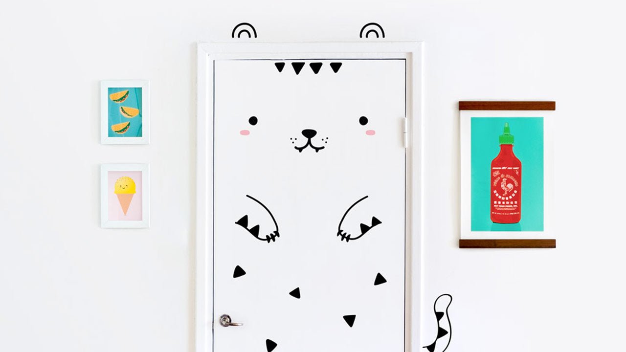 Decorate your kids room with an adorable animal door sticker - Made of Sundays