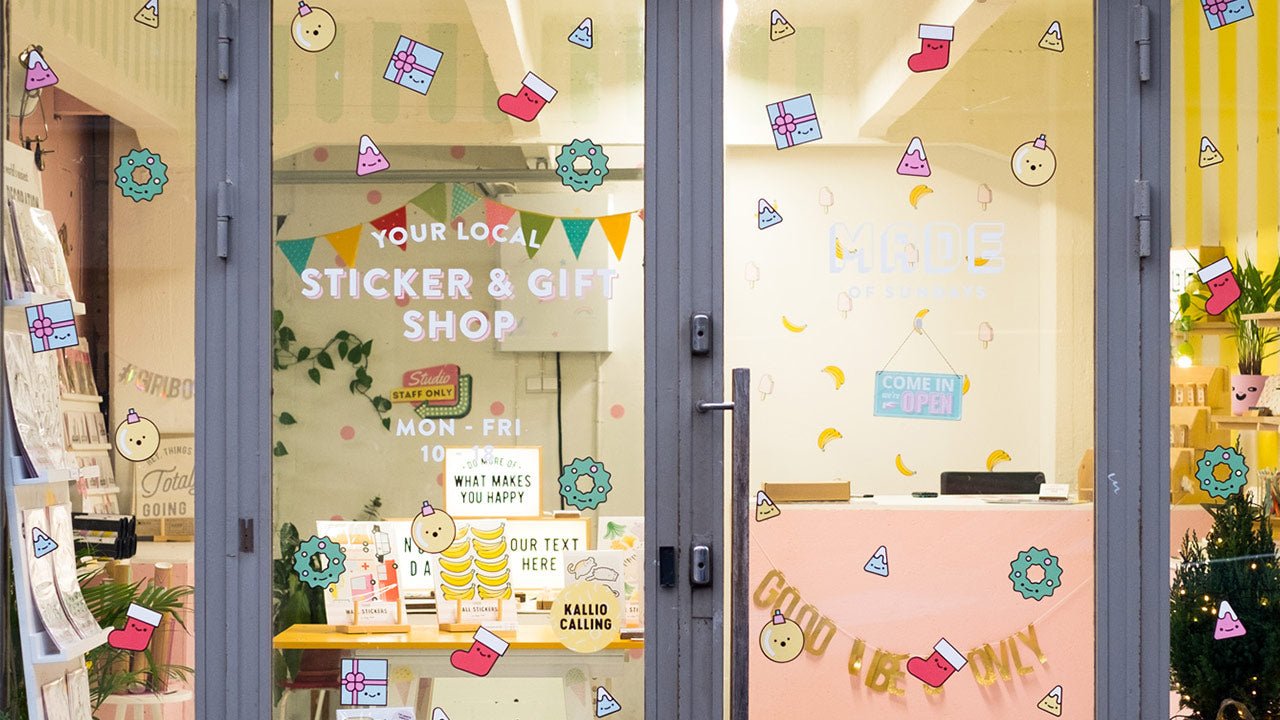 How to decorate your shop window with stickers - Made of Sundays