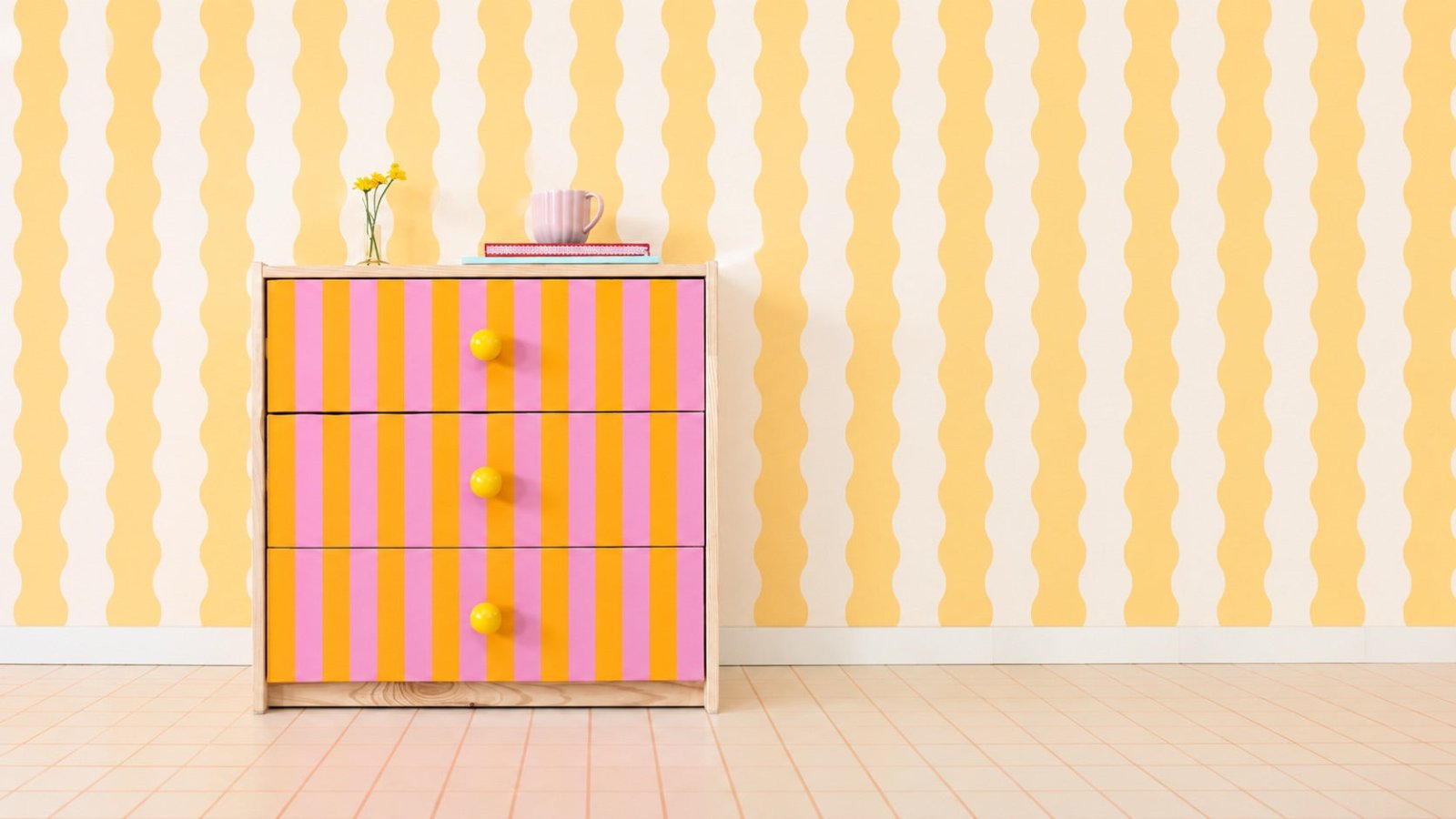 How to Revamp Furniture with Peel-and-Stick Wallpaper - Made of Sundays