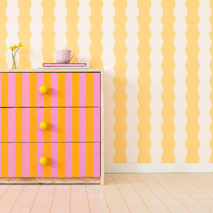 How to Revamp Furniture with Peel-and-Stick Wallpaper - Made of Sundays