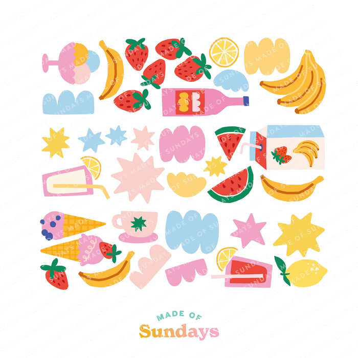 Summer Brunch Wall Stickers