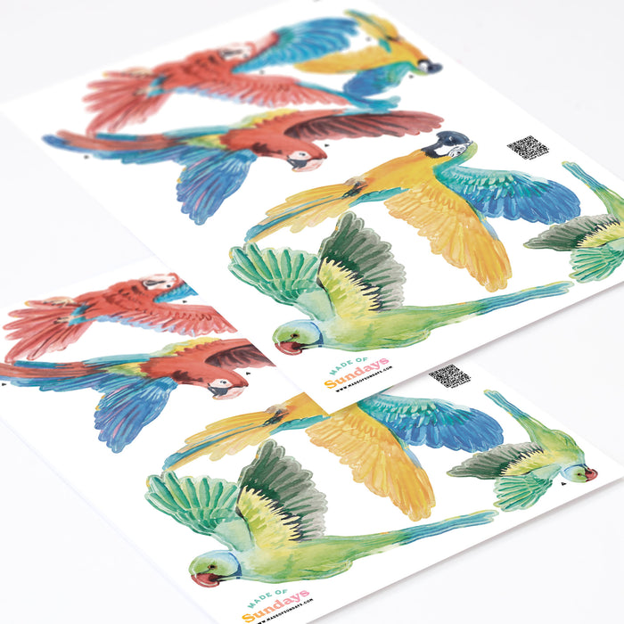 Adesivi murali pappagalli tropicali