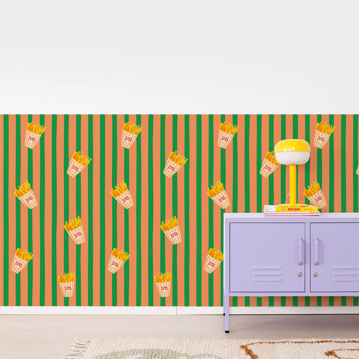 Pommes Club Rot Weiß Half-Wall Wallpaper