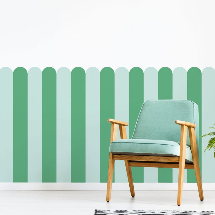 Bespoke Striped Scallop Wallpaper - Peel & Stick Wallpapers by Made of Sundays