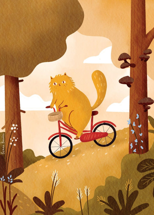 Biking Cat, Poster - Posters by Made of Sundays