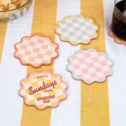 Checkerboard Plywood Coasters, Cookie - Tablewares by Made of Sundays