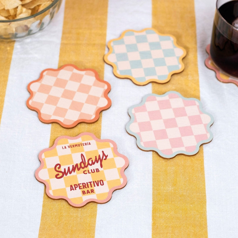 Checkerboard Plywood Coasters, Cookie - Tablewares by Made of Sundays