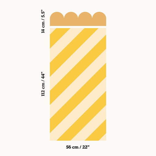 Diagonal Stripes Bespoke Half Wall Wallpaper - Peel & Stick Wallpapers by Made of Sundays