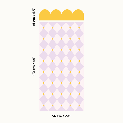 Diamond Bespoke Half - Wall Wallpaper - Peel & Stick Wallpapers by Made of Sundays