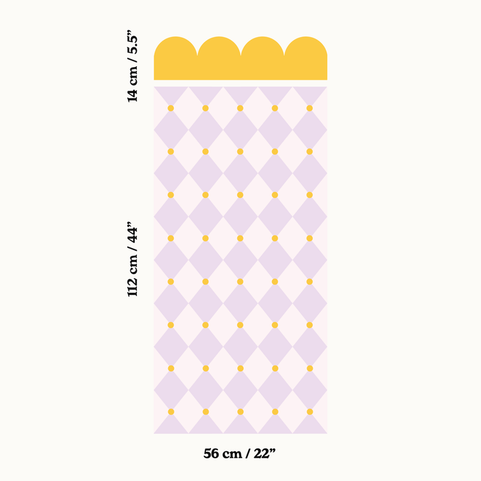 Diamond Bespoke Half - Wall Wallpaper - Peel & Stick Wallpapers by Made of Sundays