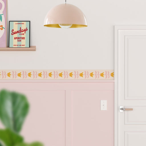 Flower Express Wallpaper Border - Peel & Stick Wallpapers by Made of Sundays