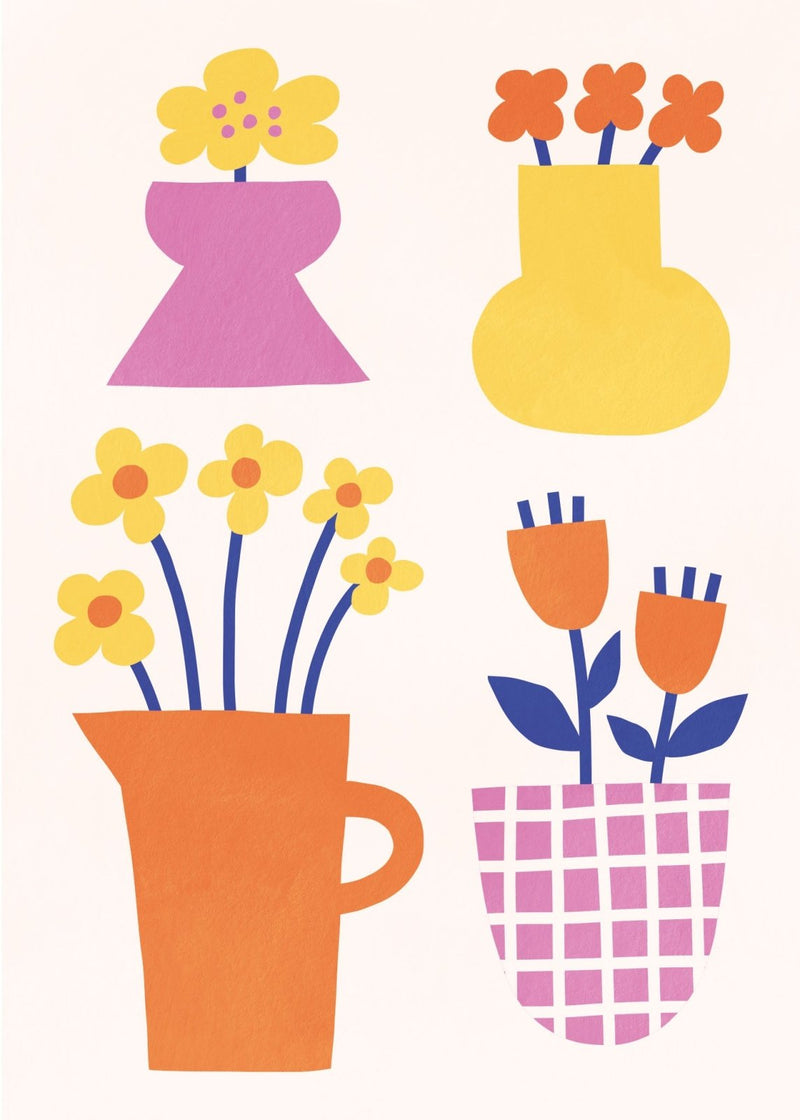 Flower Vases, Poster - Posters by Made of Sundays