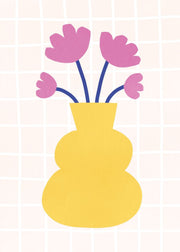 Flowers in yellow vase, Poster - Posters by Made of Sundays