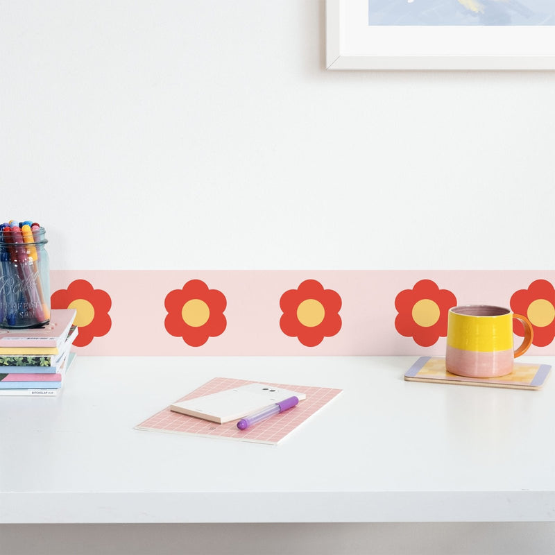 Flowers Wallpaper Border - Peel & Stick Wallpapers by Made of Sundays
