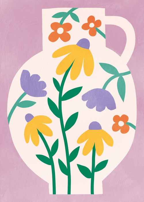 Lavender floral amphora, Poster - Posters by Made of Sundays
