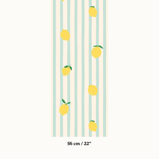 Lemons and Stripes Bespoke Wallpaper - Peel & Stick Wallpapers by Made of Sundays