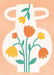 Orange floral amphora, Poster - Posters by Made of Sundays