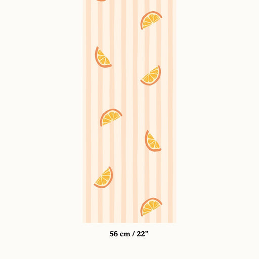 Oranges and Stripes Bespoke Wallpaper - Peel & Stick Wallpapers by Made of Sundays