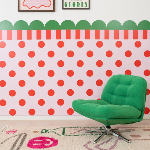 Polka Dot Half - Wall Bespoke Wallpaper - Peel & Stick Wallpapers by Made of Sundays