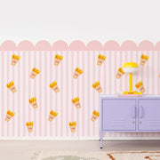 Pommes Club Rot Weiß Half - Wall Wallpaper - Peel & Stick Wallpapers by Made of Sundays