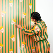 Pommes Club Rot Weiß Wallpaper - Peel & Stick Wallpapers by Made of Sundays