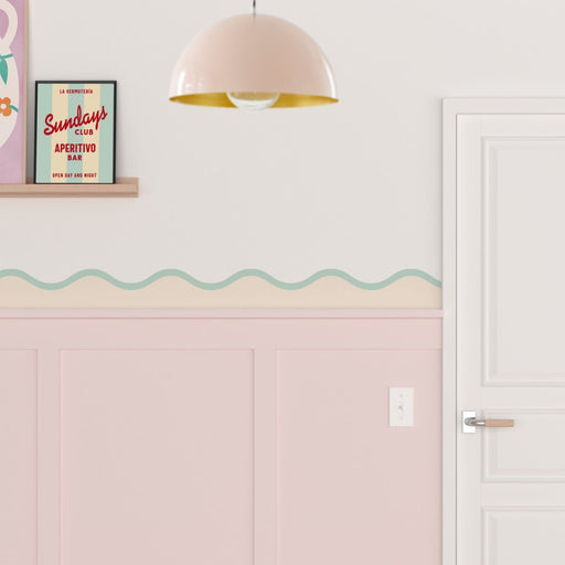 Riviera Wave Bespoke Wallpaper Border - Peel & Stick Wallpapers by Made of Sundays