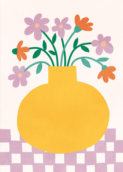 Round yellow vase, Poster - Posters by Made of Sundays