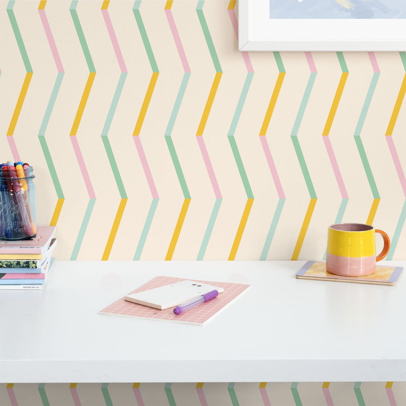Simple Lines Wallpaper - Peel & Stick Wallpapers by Made of Sundays