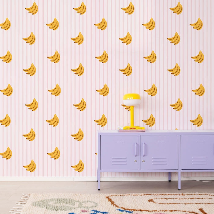 Snacks and Stripes Bespoke Wallpaper - Peel & Stick Wallpapers by Made of Sundays