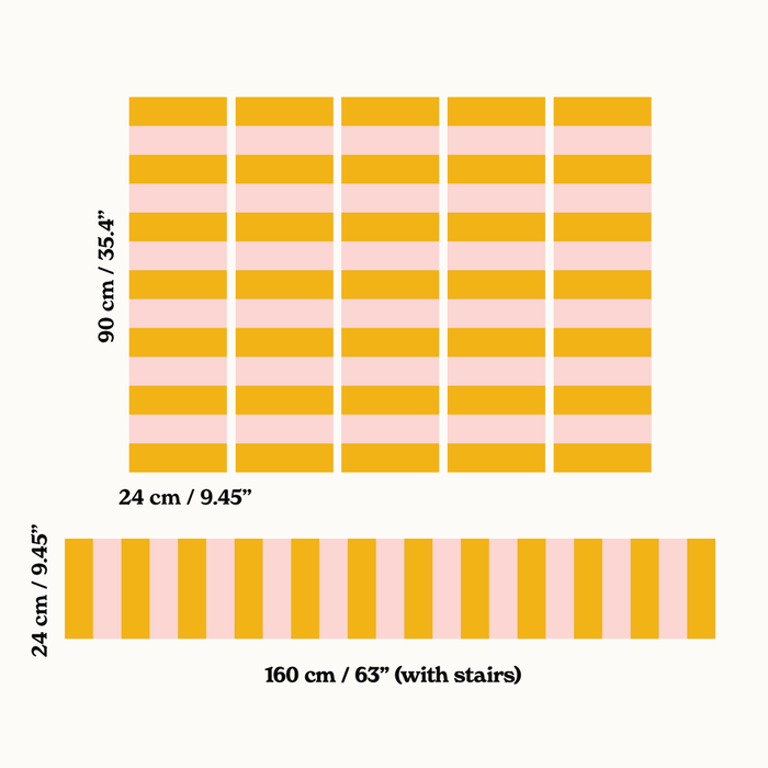 Striped Bespoke Stickers for KURA bed - Peel & Stick Wallpapers by Made of Sundays