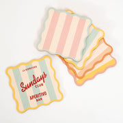 Striped Plywood Coasters, Wiggle Edge - Tablewares by Made of Sundays