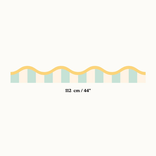 Striped Riviera Wave Bespoke Wallpaper Border - Peel & Stick Wallpapers by Made of Sundays