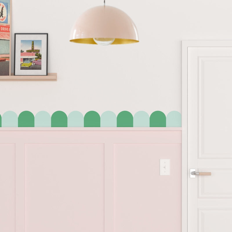 Striped Scalloped Wallpaper Border - Peel & Stick Wallpapers by Made of Sundays