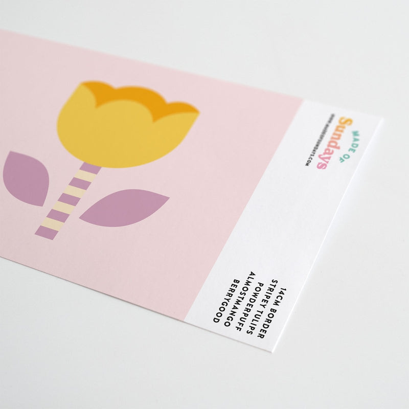 Striped Tulip Wallpaper Border - Peel & Stick Wallpapers by Made of Sundays