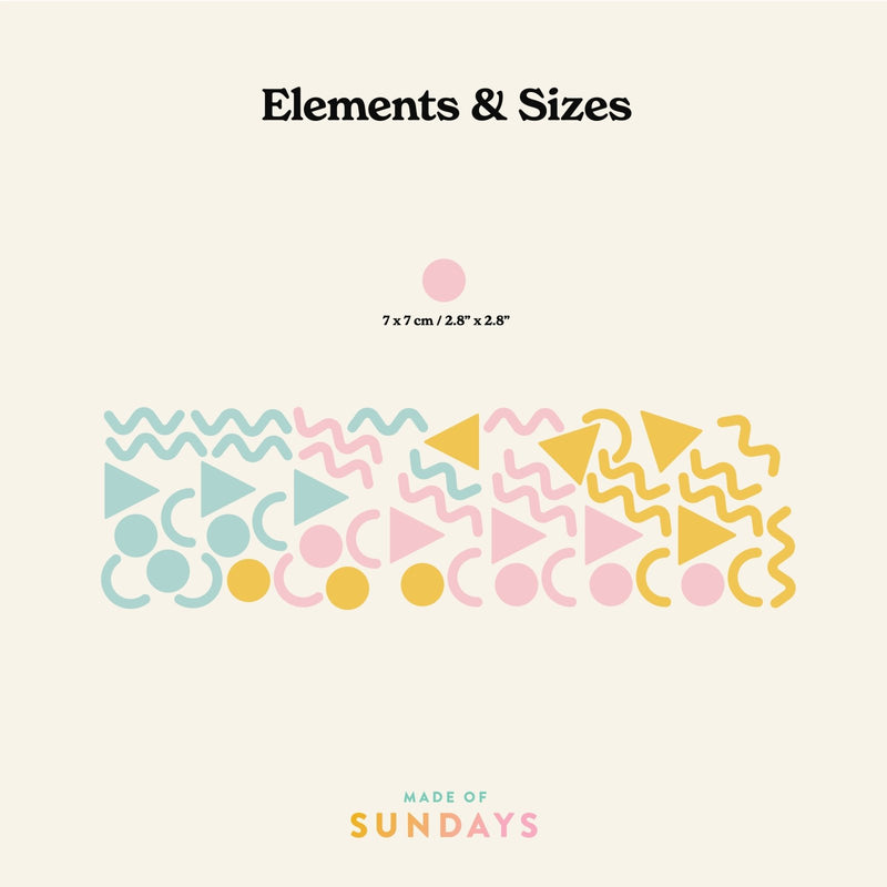 80's Party Geometric Wall Stickers - Made of Sundays