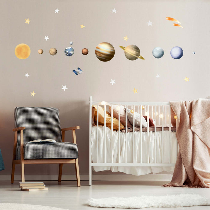 Sistema solare, adesivi murali acquerello