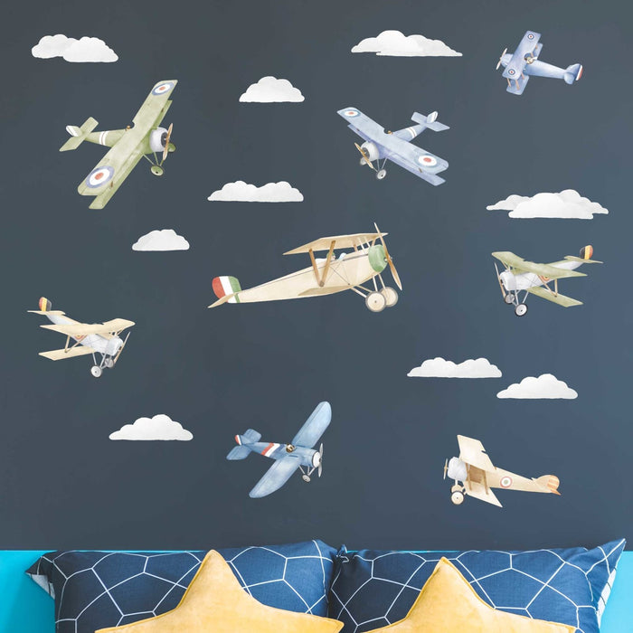 Airplanes and Clouds wall stickers — Made of Sundays