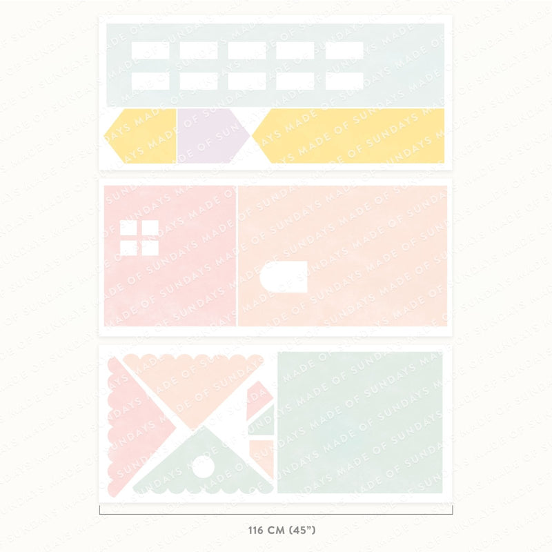 Big City Mural Wall Stickers, Pastel - Made of Sundays