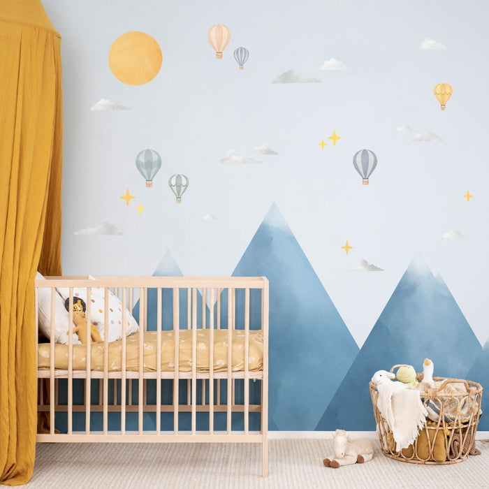 Big Mountains and Hot Air Balloons Wall Stickers - Made of Sundays