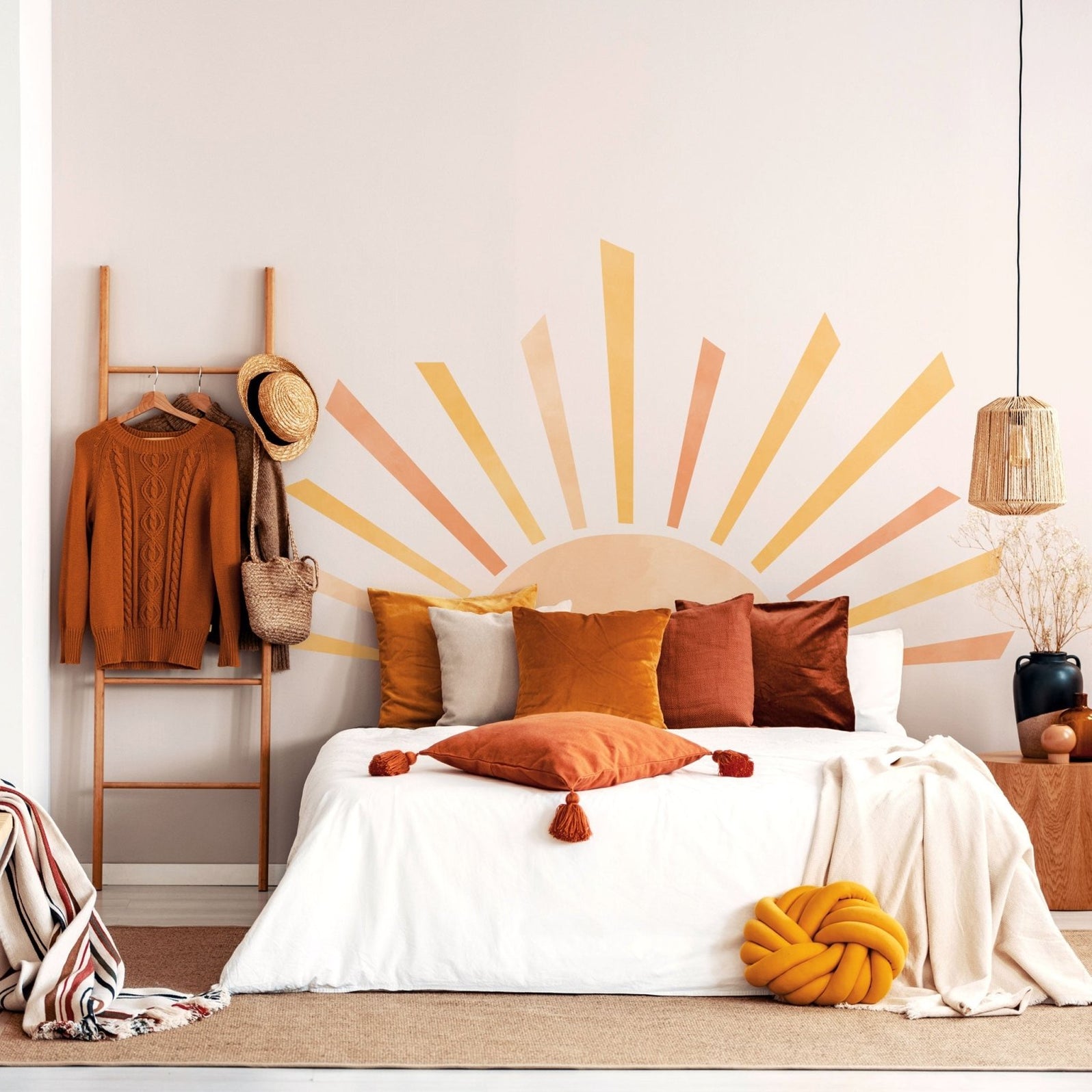 Big Rising Sun Wall Sticker for kids rooms, plastic-free and easy to ...