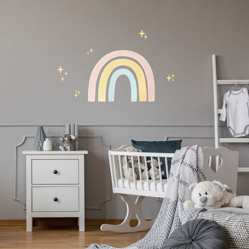Big Watercolour Rainbow wall sticker, Pastel - Made of Sundays