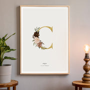 Birth Poster, Floral Letter - Made of Sundays