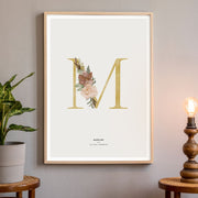 Birth Poster, Floral Letter - Made of Sundays