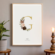 Birth Poster, Floral Letter - Made of Sundays