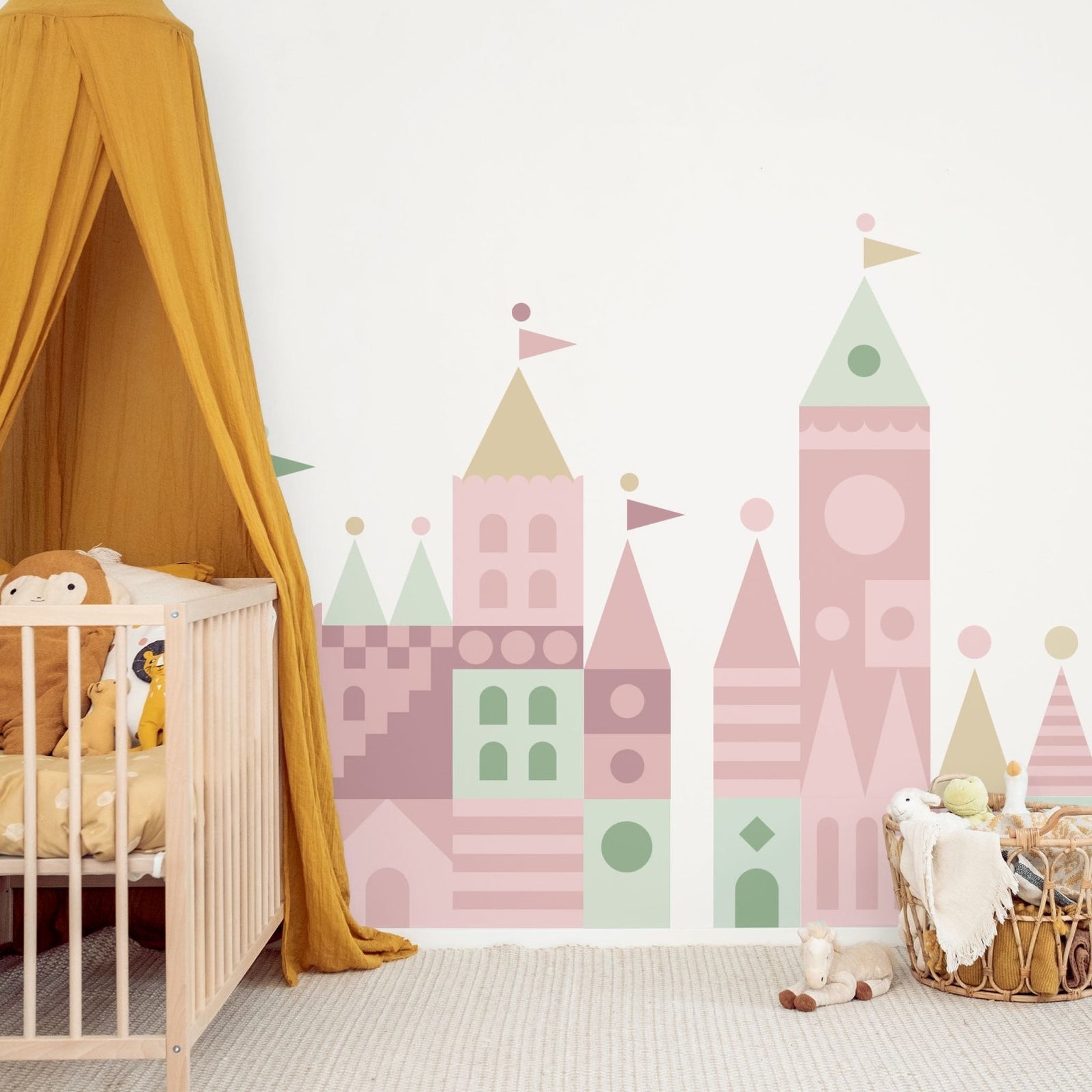 Block Castle Wall Stickers, plastic-free and removable decals for happy ...
